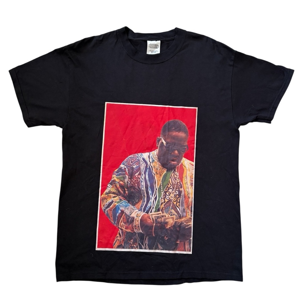 Notorious BIG Biggie Smalls Rare Vintage 90sBlack Hip Hop Graphic T-Shirt Size M